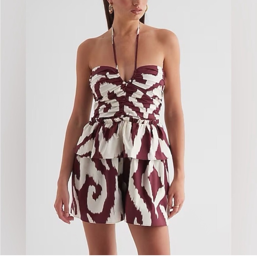 Express halter tie ruffle romper